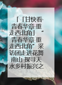 「甘快看·青春华章·重走西北角」“青春华章·重走西北角”采访团走进花舞南山 探寻天水乡村振兴之路