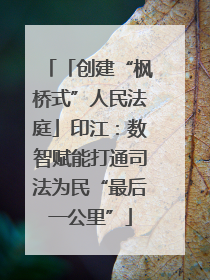 「创建“枫桥式”人民法庭」印江：数智赋能打通司法为民“最后一公里”