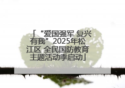 “爱国强军 复兴有我”2025年松江区 全民国防教育主题活动季启动