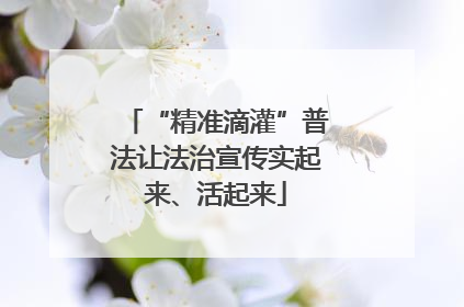 “精准滴灌”普法让法治宣传实起来、活起来
