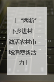 “两新”下乡进村 激活农村市场消费新活力