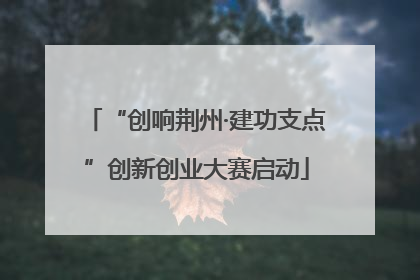 “创响荆州·建功支点”创新创业大赛启动