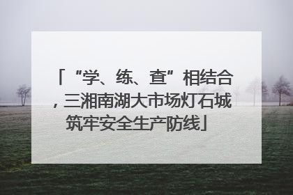 “学、练、查”相结合，三湘南湖大市场灯石城筑牢安全生产防线