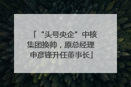 “头号央企”中核集团换帅，原总经理申彦锋升任董事长
