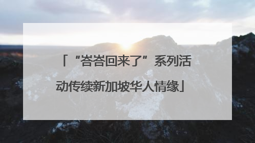 “峇峇回来了”系列活动传续新加坡华人情缘