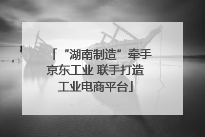 “湖南制造”牵手京东工业 联手打造工业电商平台