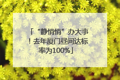 “静悄悄”办大事！去年厦门昼间达标率为100%