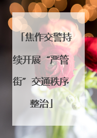 焦作交警持续开展“严管街”交通秩序整治