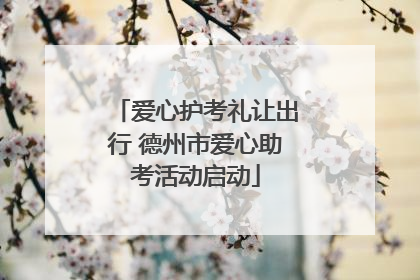 爱心护考礼让出行 德州市爱心助考活动启动