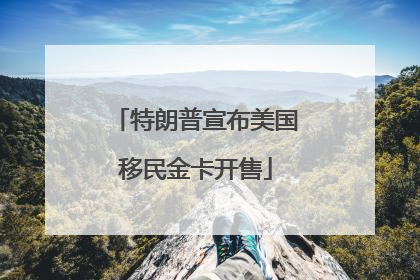 特朗普宣布美国移民金卡开售
