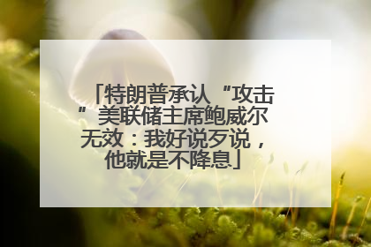 特朗普承认“攻击”美联储主席鲍威尔无效：我好说歹说，他就是不降息