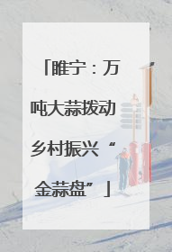 睢宁：万吨大蒜拨动乡村振兴“金蒜盘”