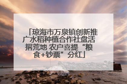 琼海市万泉镇创新推广水稻种植合作社盘活撂荒地 农户喜提“粮食+钞票”分红