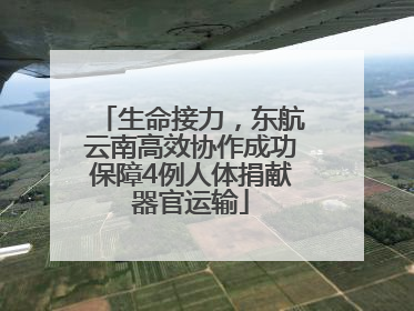 生命接力，东航云南高效协作成功保障4例人体捐献器官运输