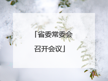 省委常委会召开会议