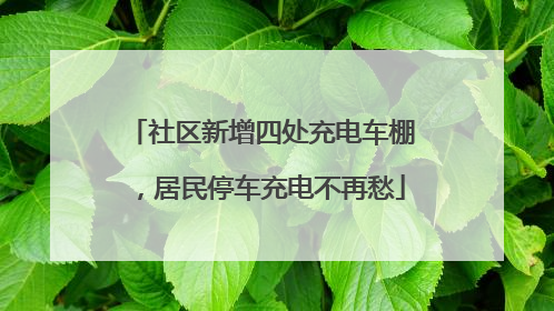 社区新增四处充电车棚，居民停车充电不再愁