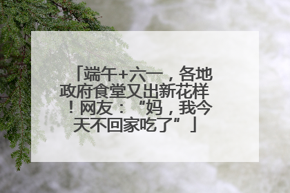 端午+六一，各地政府食堂又出新花样！网友：“妈，我今天不回家吃了”