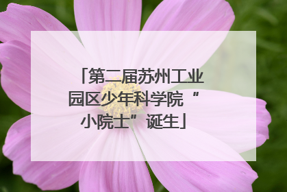 第二届苏州工业园区少年科学院“小院士”诞生