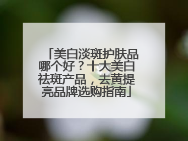 美白淡斑护肤品哪个好？十大美白祛斑产品，去黄提亮品牌选购指南