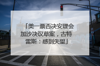 美一票否决安理会加沙决议草案，古特雷斯：感到失望