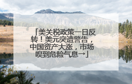 美关税政策一日反转！美元突遭警告，中国资产大涨，市场嗅到危险气息→