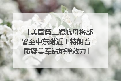 美国第三艘航母将部署至中东附近！特朗普质疑美军钻地弹效力