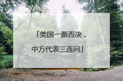 美国一票否决，中方代表三连问