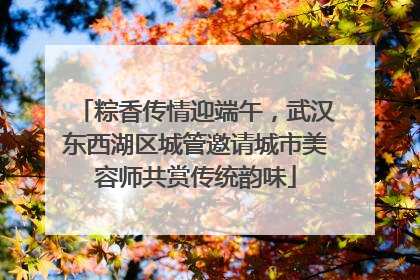 粽香传情迎端午，武汉东西湖区城管邀请城市美容师共赏传统韵味