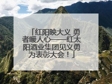 红阳映大义 勇者暖人心——红太阳酒业集团见义勇为表彰大会！