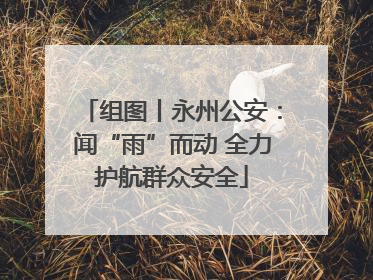 组图丨永州公安：闻“雨”而动 全力护航群众安全