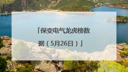 保变电气龙虎榜数据（5月26日）