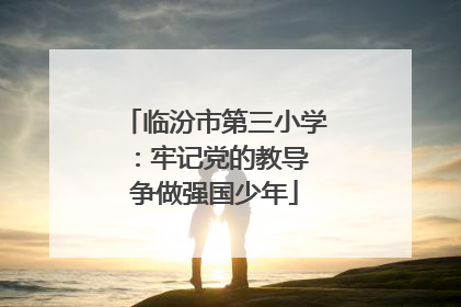 临汾市第三小学：牢记党的教导 争做强国少年