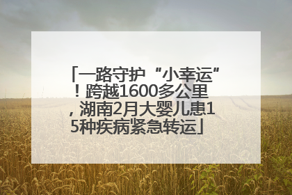一路守护“小幸运”！跨越1600多公里，湖南2月大婴儿患15种疾病紧急转运