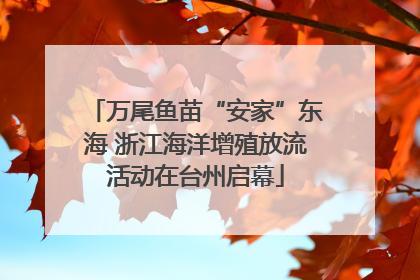 万尾鱼苗“安家”东海 浙江海洋增殖放流活动在台州启幕