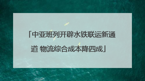 中亚班列开辟水铁联运新通道 物流综合成本降四成