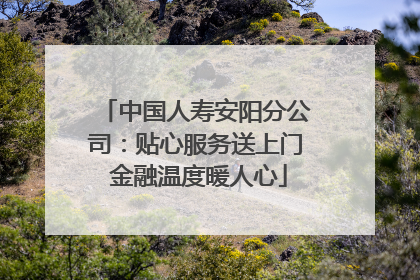 中国人寿安阳分公司：贴心服务送上门 金融温度暖人心