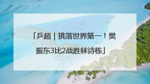 乒超｜挑落世界第一！樊振东3比2战胜林诗栋
