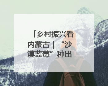 乡村振兴看内蒙古｜“沙漠蓝莓”种出紫色未来