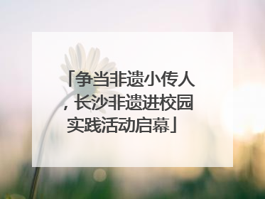 争当非遗小传人，长沙非遗进校园实践活动启幕
