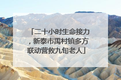 二十小时生命接力，新泰市禹村镇多方联动营救九旬老人