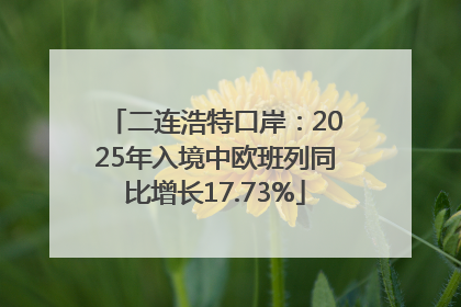 二连浩特口岸：2025年入境中欧班列同比增长17.73%