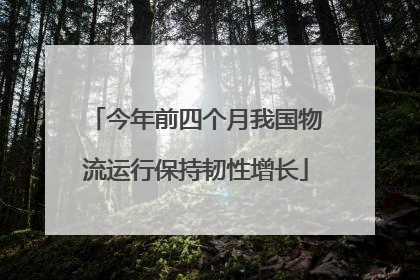 今年前四个月我国物流运行保持韧性增长