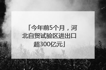 今年前5个月，河北自贸试验区进出口超300亿元