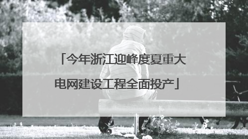 今年浙江迎峰度夏重大电网建设工程全面投产