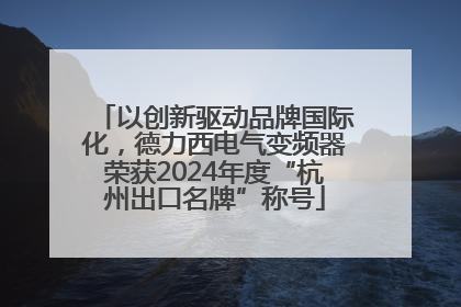 以创新驱动品牌国际化，德力西电气变频器荣获2024年度“杭州出口名牌”称号