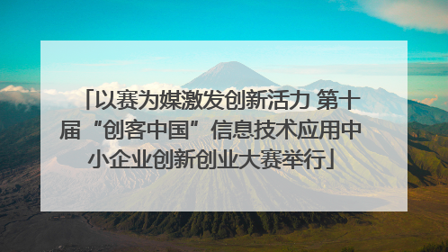 以赛为媒激发创新活力 第十届“创客中国”信息技术应用中小企业创新创业大赛举行