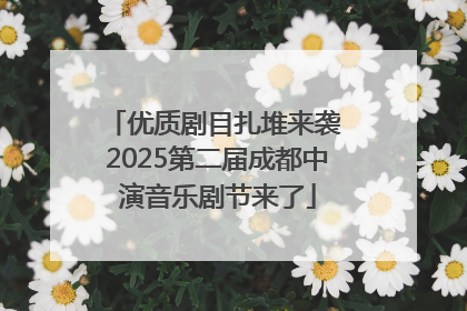 优质剧目扎堆来袭 2025第二届成都中演音乐剧节来了