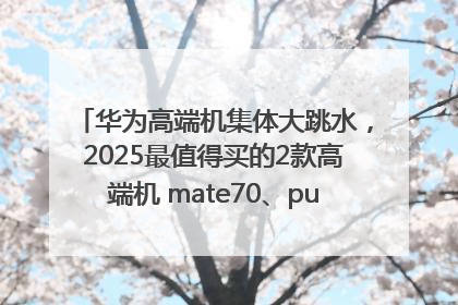 华为高端机集体大跳水，2025最值得买的2款高端机 mate70、pura70如何选？