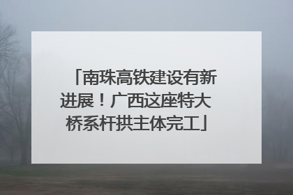 南珠高铁建设有新进展！广西这座特大桥系杆拱主体完工