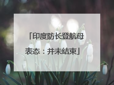 印度防长登航母表态：并未结束